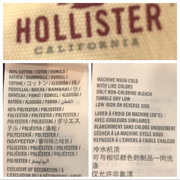 Hollister Navy Blue Surf Guard Crop Top Size Large - Picture 6 of 6